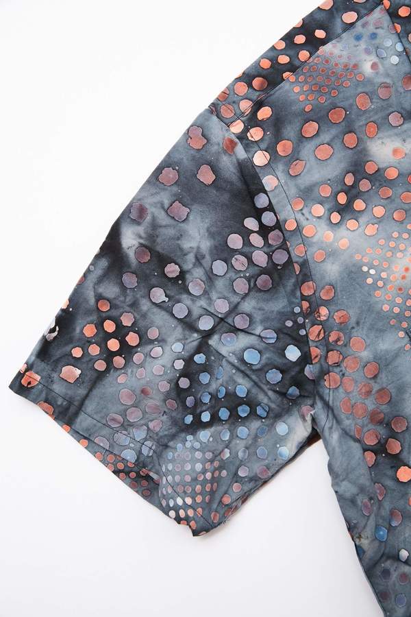 Beams Plus Short Sleeve Open Collar Batik Print - BLACK Beams Plus Short Sleeve Open Collar Batik Print - BLACK