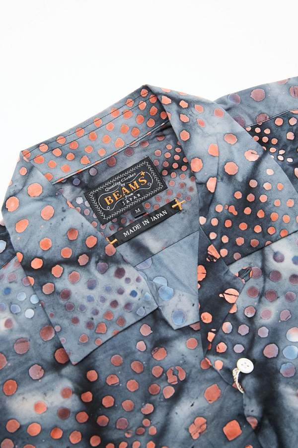 Beams Plus Short Sleeve Open Collar Batik Print - BLACK Beams Plus Short Sleeve Open Collar Batik Print - BLACK