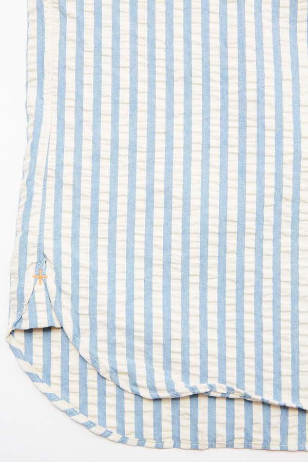 Beams Plus Short Sleeve Pullover B.D. Indigo Shirt - Stripe Beams Plus Short Sleeve Pullover B.D. Indigo Shirt - Stripe