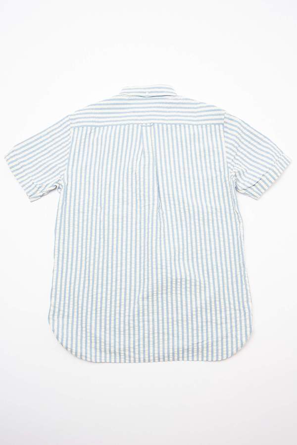 Beams Plus Short Sleeve Pullover B.D. Indigo Shirt - Stripe Beams Plus Short Sleeve Pullover B.D. Indigo Shirt - Stripe