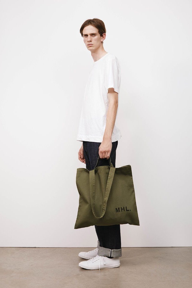 MHL：LIGHTWEIGHT COTTON CANVAS Petrol cotton canvas Slant Pocket Trousers | MHL. by