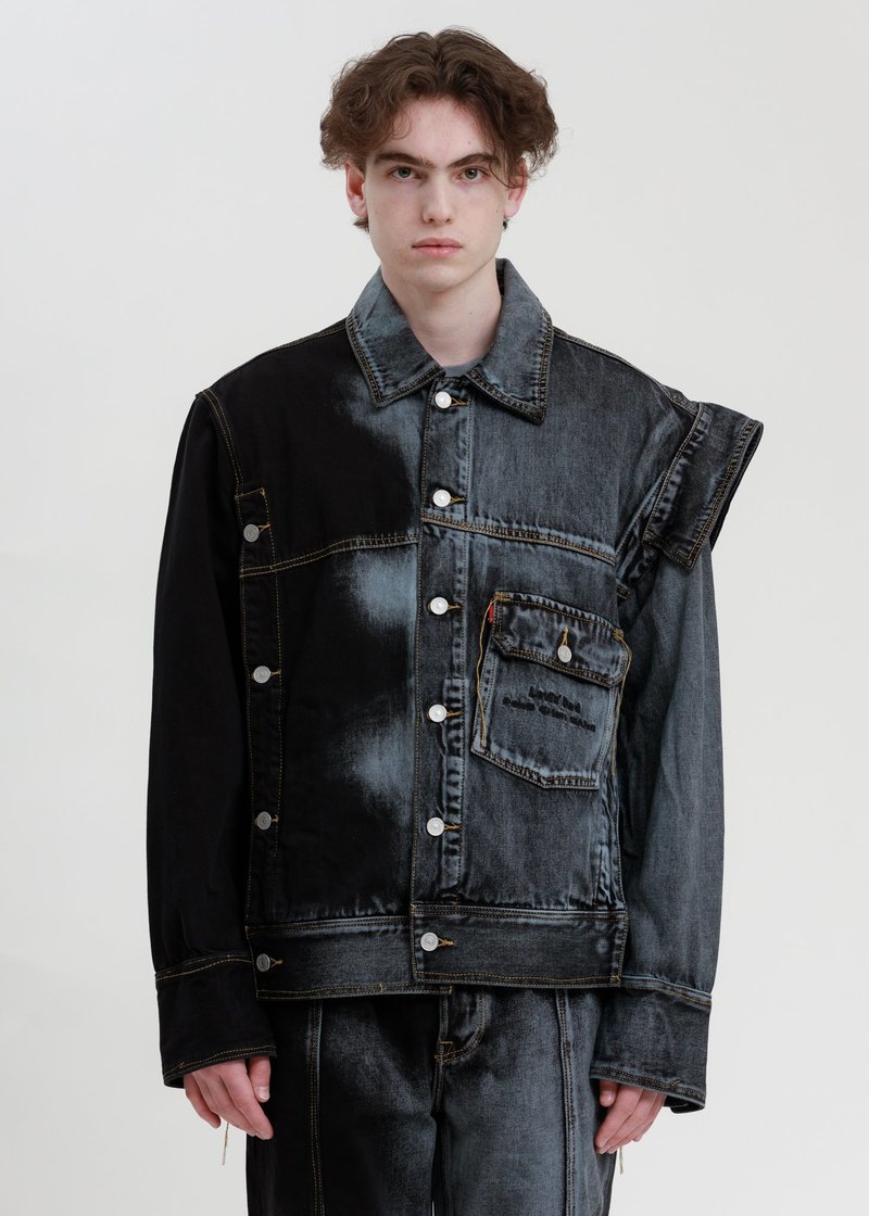 Feng Chen Wang Levi s Edition Denim Oversized Trucker Jacket Blue Black Garmentory