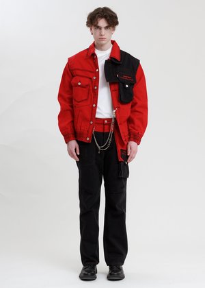 Feng Chen Wang Levi's Edition Twill Oversized Jacket - Red/Black