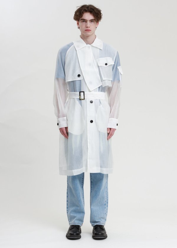 Feng Chen Wang Transparent Woven Coat - Clear | Garmentory