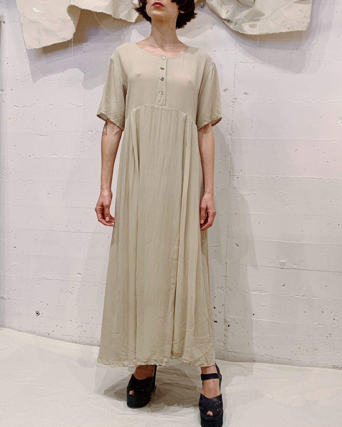 Vintage DKNY Silk Dress - Ecru | Garmentory