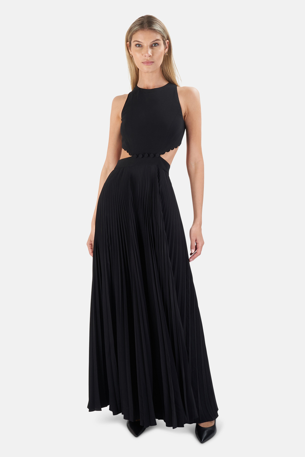 chinese dress ladies Marseille Embossed Maxi Dress  Dark Green