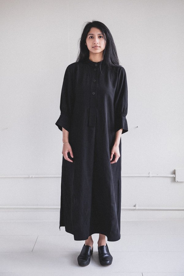 chinese dress ladies Patchwork Dress in Viscose Linen Twill | Women's Dresses