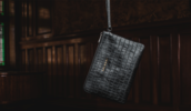 SALASAI CLUTCH AND CARD HOLDER - BLACK ETHICAL CROC LEATHER - Thumbnail 10