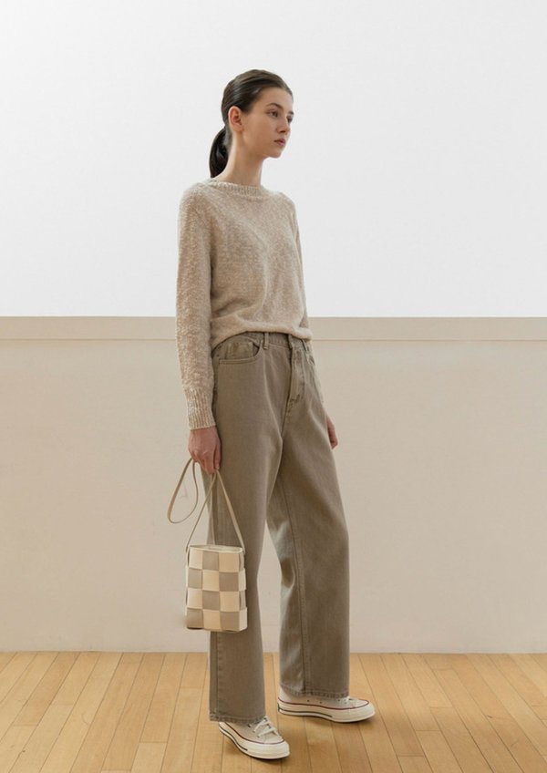 W A N T S Woven Shoulder Bag - Beige W A N T S Woven Shoulder Bag - Beige