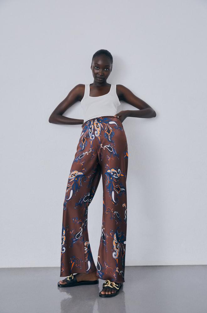 Silk Laundry Bias Cut Pants - Brown 