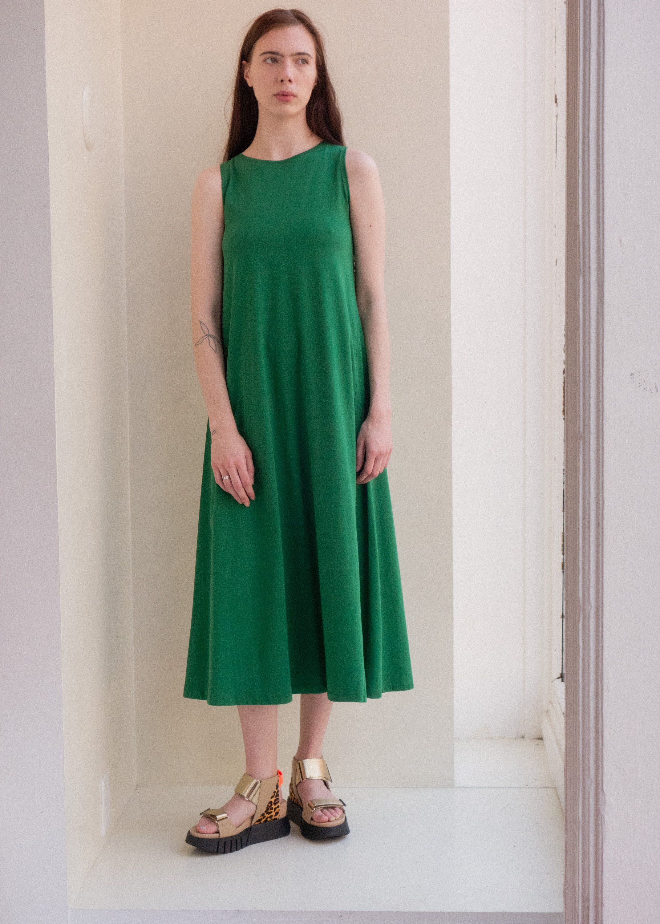 Kowtow Tank Swing Dress Evergreen Garmentory