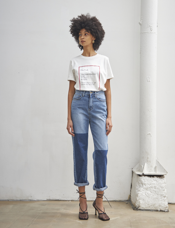 Maison De Ines THE END MOOD T-SHIRT - white Maison De Ines THE END MOOD T-SHIRT - white