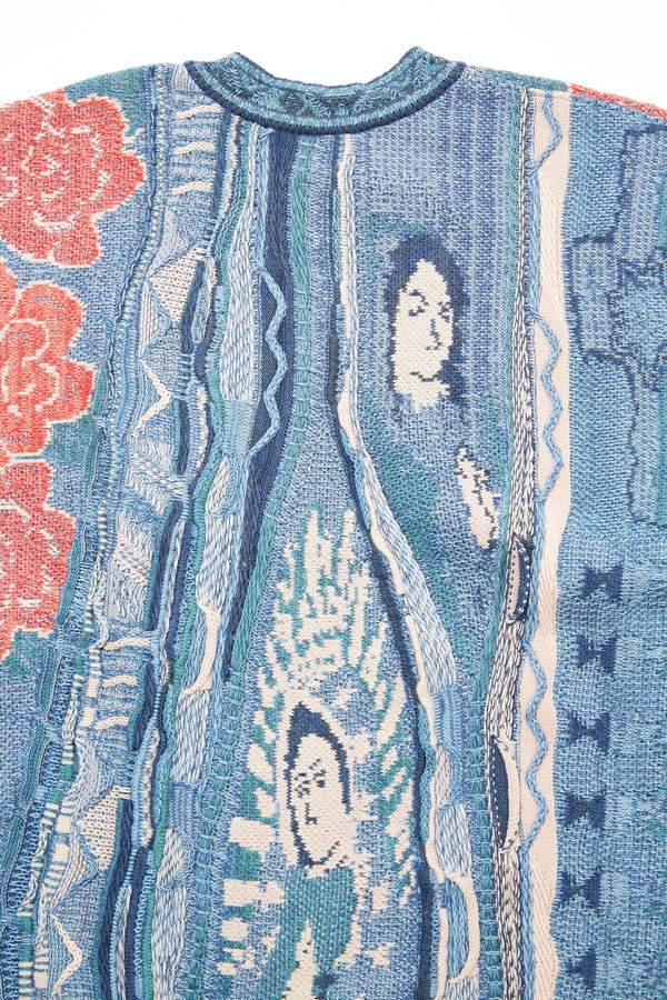 Kapitalkapital 7g Knit Virgin Mary Gaudy Crew Sweater - Blue