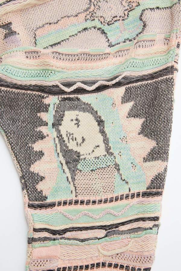 Kapital 7g Knit Virgin Mary Gaudy Crew Sweater - Light Pink