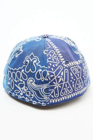 Kapital Cotton Bandana Patchwork Baseball Cap - Blue Kapital Cotton Bandana Patchwork Baseball Cap - Blue