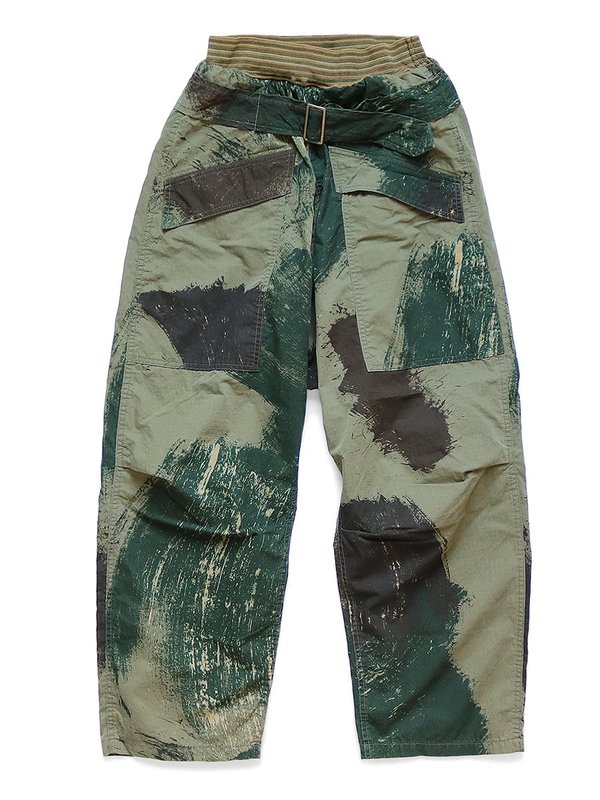 Kapital Rip Stop BRUSH CAMO Aviator Suit-Cut Pants - Khaki