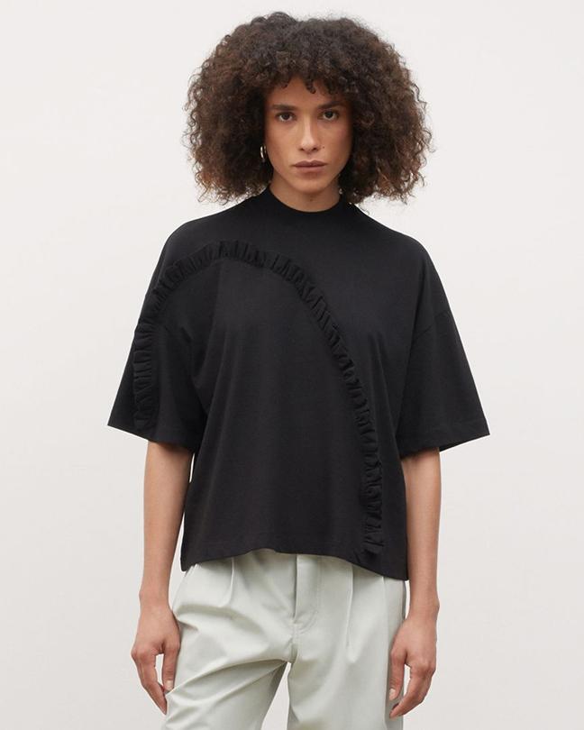 KOWTOW-Frill-Tee-in-Black-