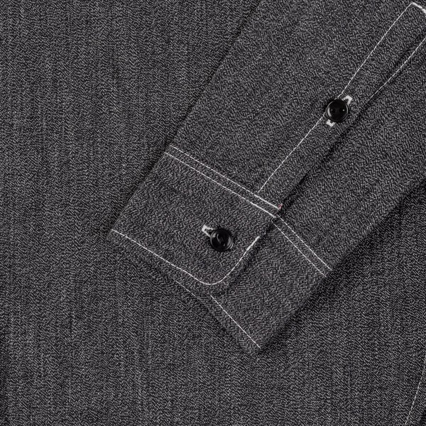 Iron Heart IHSH-290 Mock Twist Selvedge Chambray Work Shirt - Black Iron Heart IHSH-290 Mock Twist Selvedge Chambray Work Shirt - Black