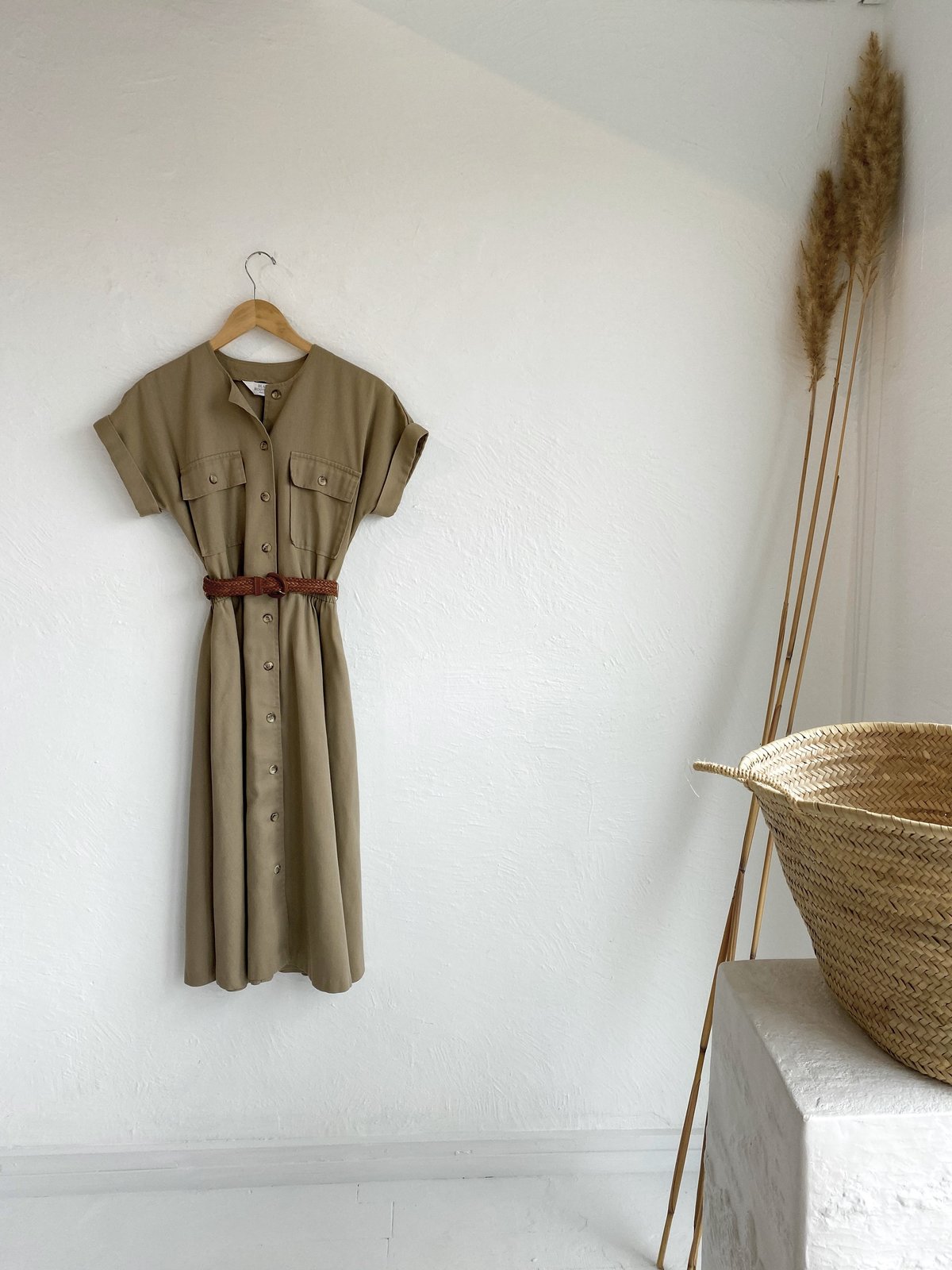 VINTAGE Descendant Utility Dress - Light brown - Image 1 of 6