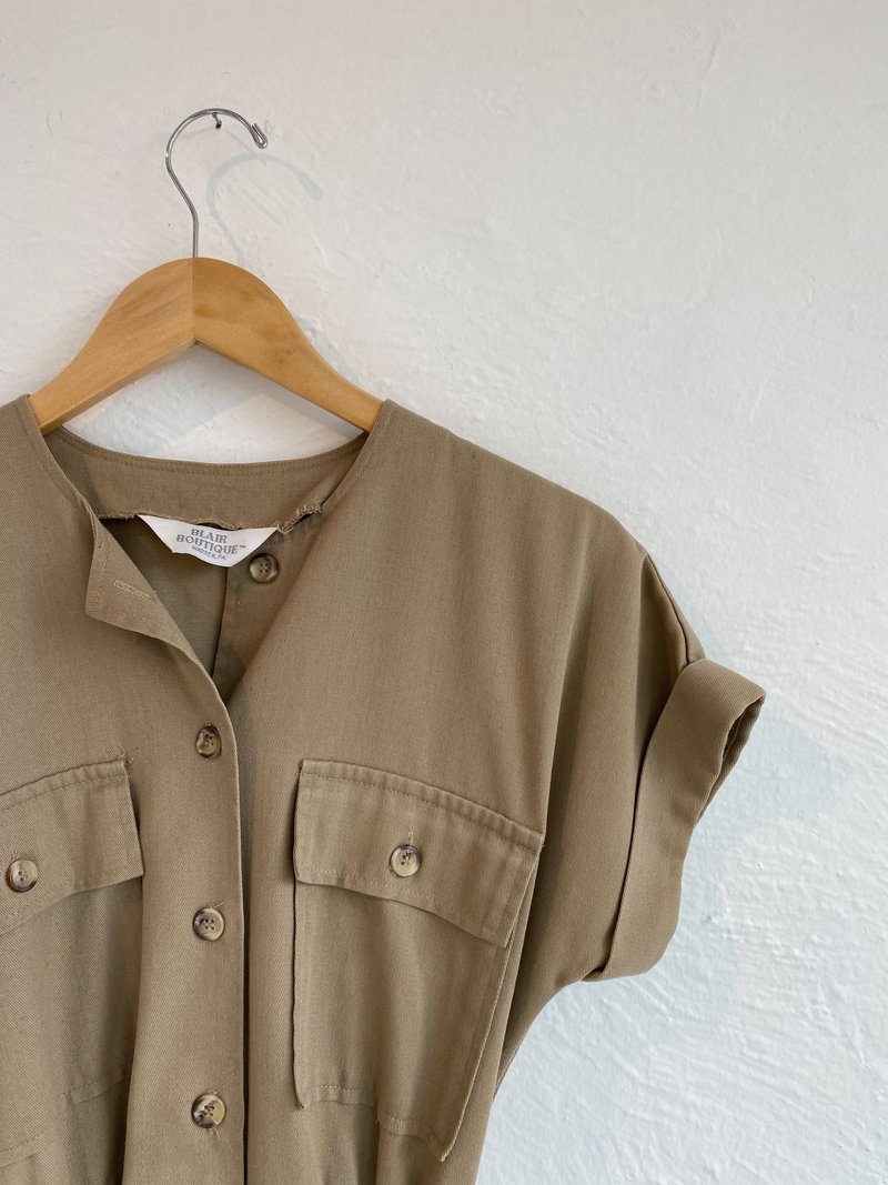 VINTAGE Descendant Utility Dress - Light brown