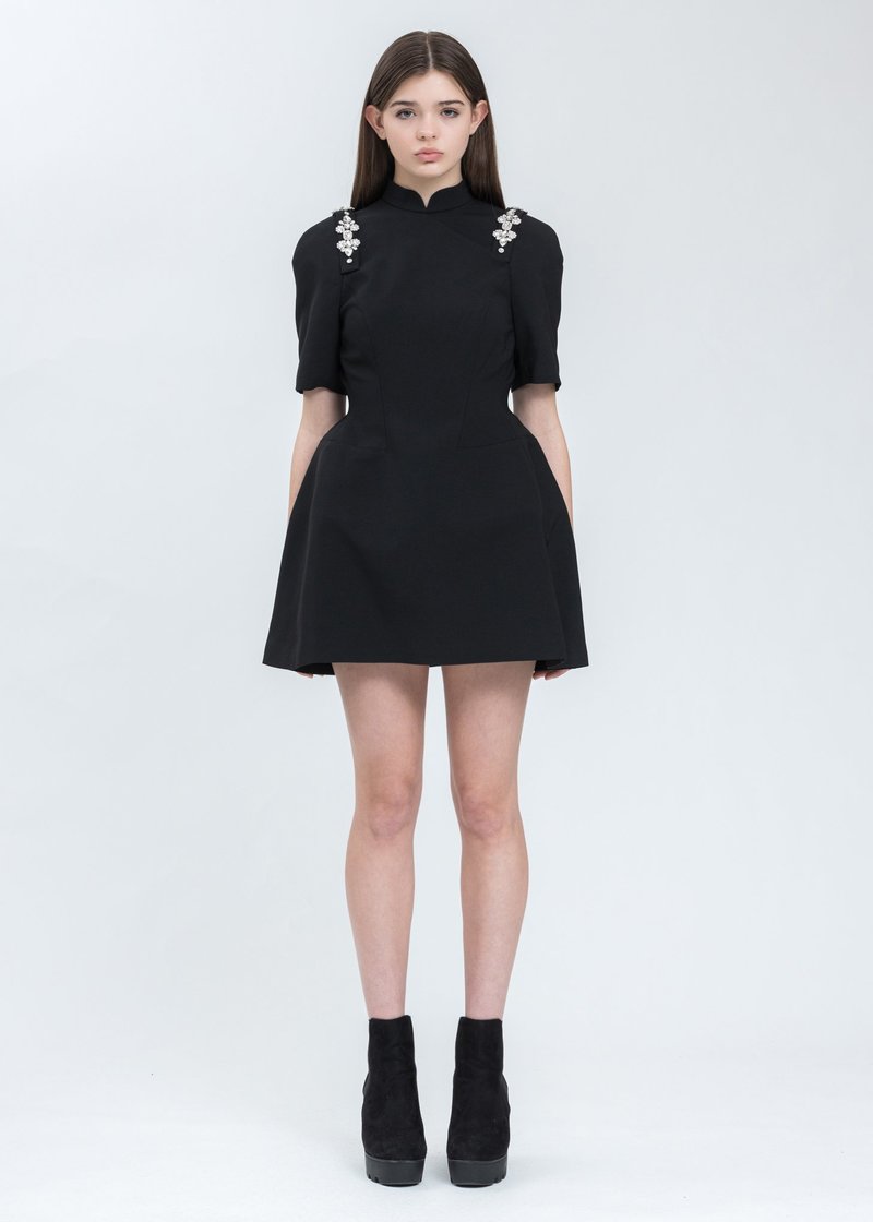Shushu/Tong Crystal Qipao Dress - Black | Garmentory