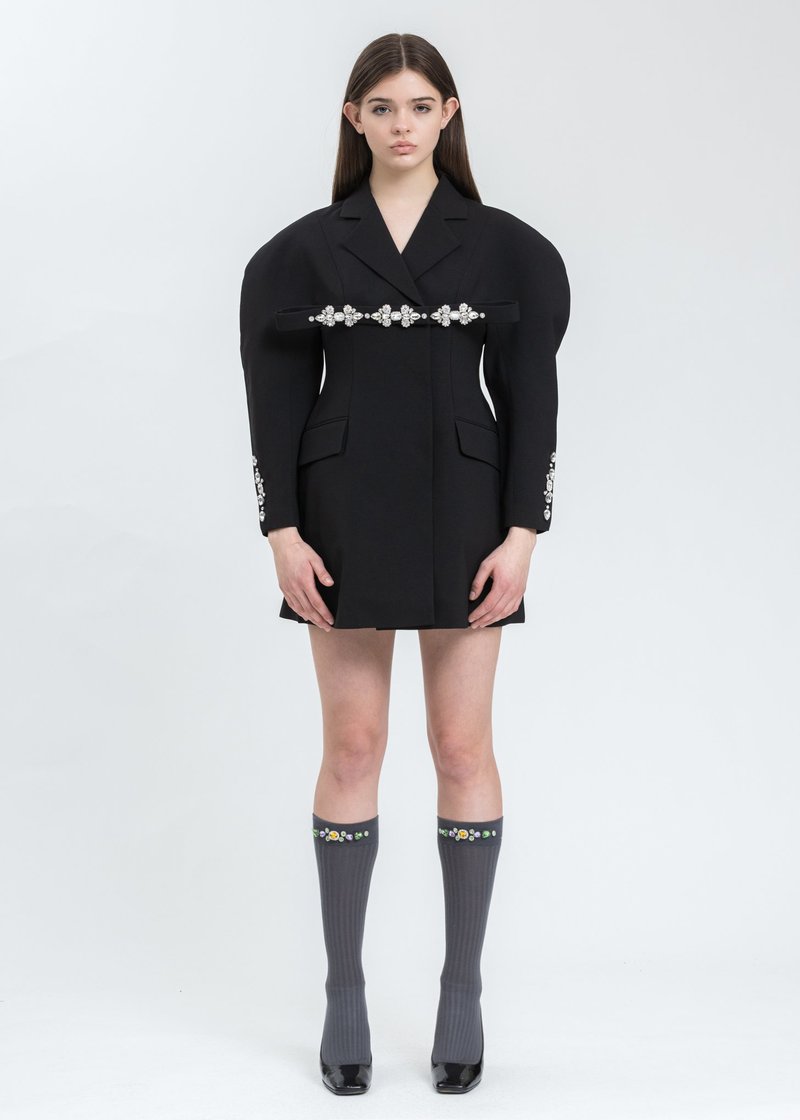ジャケット・アウター SHUSHU/TONG Crystal Suit Dress Shushu/Tong Crystal Suit Dress - Black | Garmentory