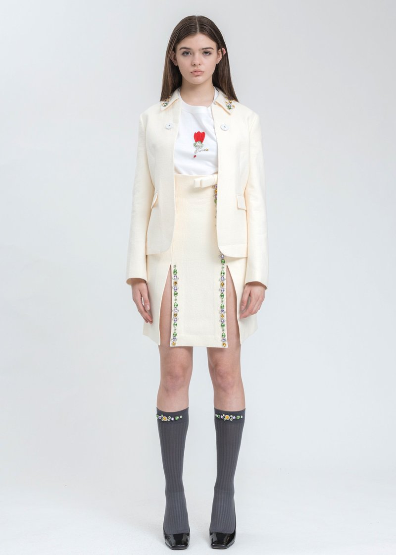 Shushu/Tong Bow Crystal Suit Jacket - White | Garmentory