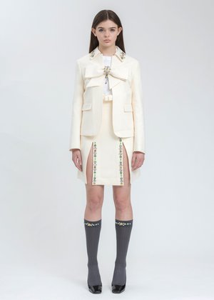 Shushu/Tong Bow Crystal Suit Jacket - White | Garmentory