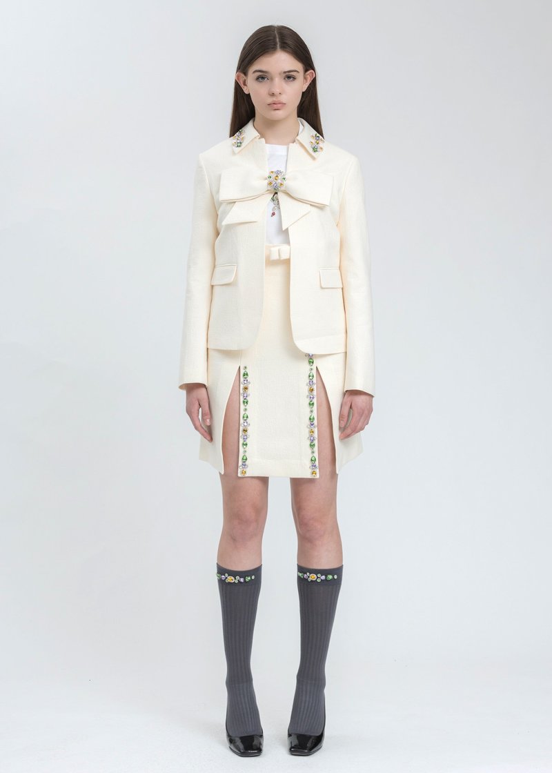 Shushu/Tong Bow Crystal Suit Jacket - White | Garmentory