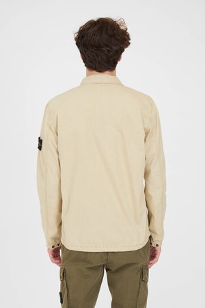 Stone Island Brushed Cotton Canvas Zipped Overshirt - Sand Stone Island Brushed Cotton Canvas Zipped Overshirt - Sand