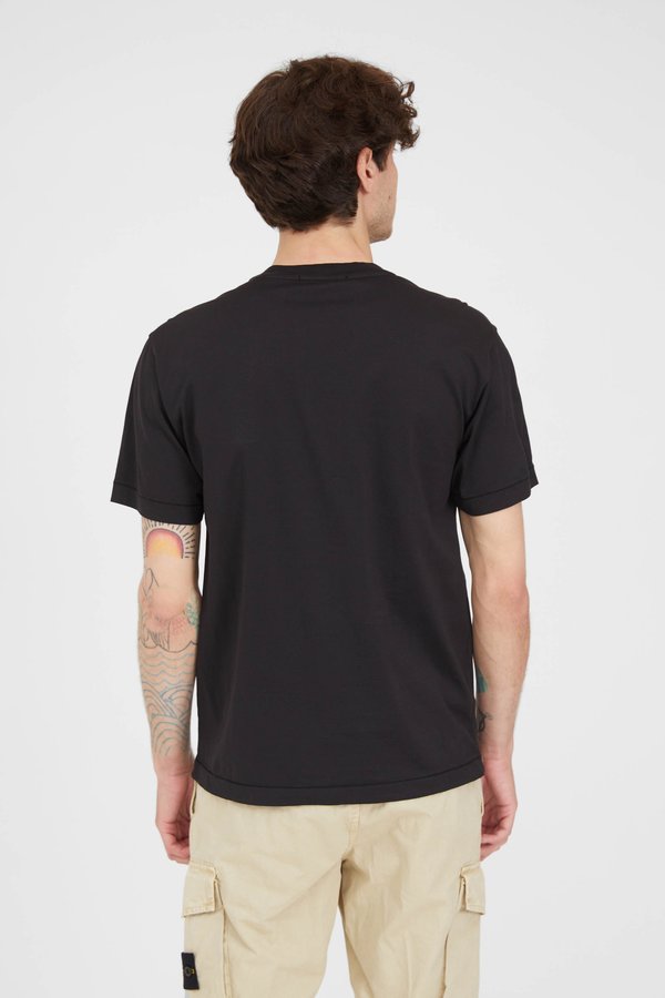 Stone Island Cotton Jersey Fissato T Shirt - Black Stone Island Cotton Jersey Fissato T Shirt - Black