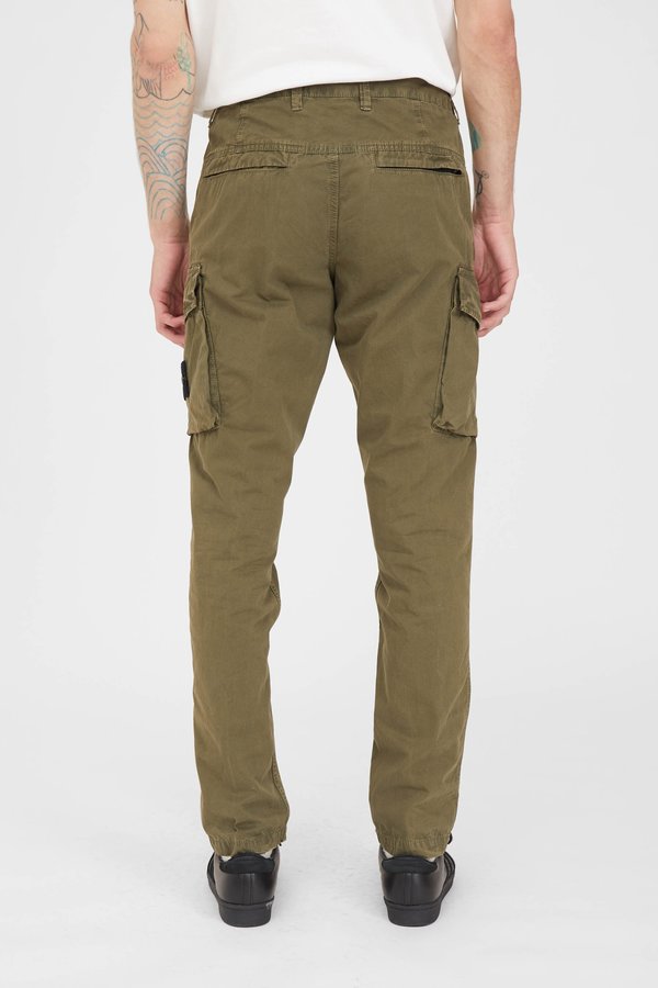 Stone Island Brushed Cotton Canvas Slim Cargo Pants - Olive Stone Island Brushed Cotton Canvas Slim Cargo Pants - Olive