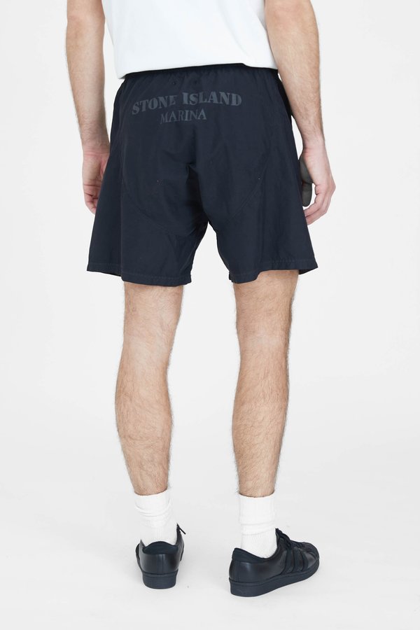 Stone Island Marina Brushed Nylon Bermuda Shorts - Black Stone Island Marina Brushed Nylon Bermuda Shorts - Black