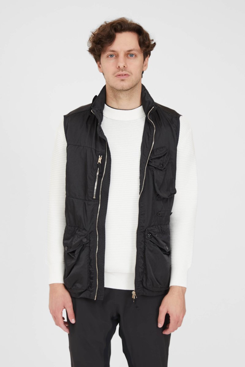 Stone Island Nylon Raso-TC Vest - Black | Garmentory