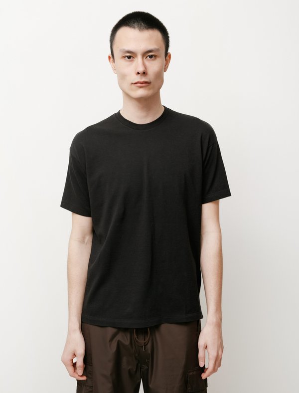 Auralee Seamless Crew Neck Tee - Black | Garmentory