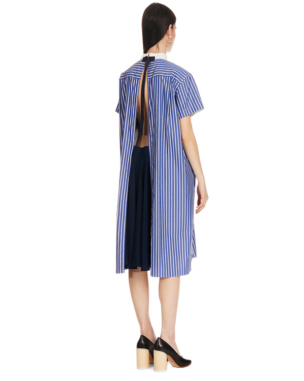 Sacai Striped Shirt Style Dress - blue/white | Garmentory