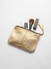 Erica Tanov Elodie Leather Makeup Bag - Gold - Thumbnail 2