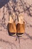 Kalymnos Square Open Toe Slides - Natural Tan - Thumbnail 1