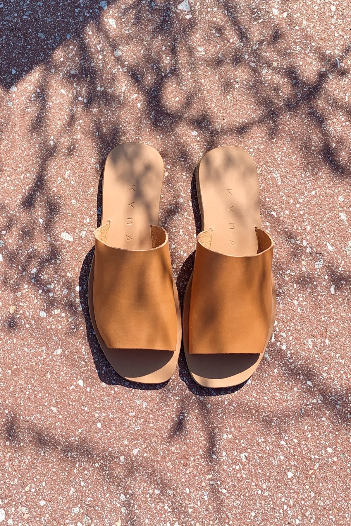 Kalymnos Square Open Toe Slides - Natural Tan - Image 1 of 6