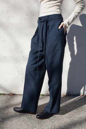 Visvim Hakama Pants in Navy Wool 