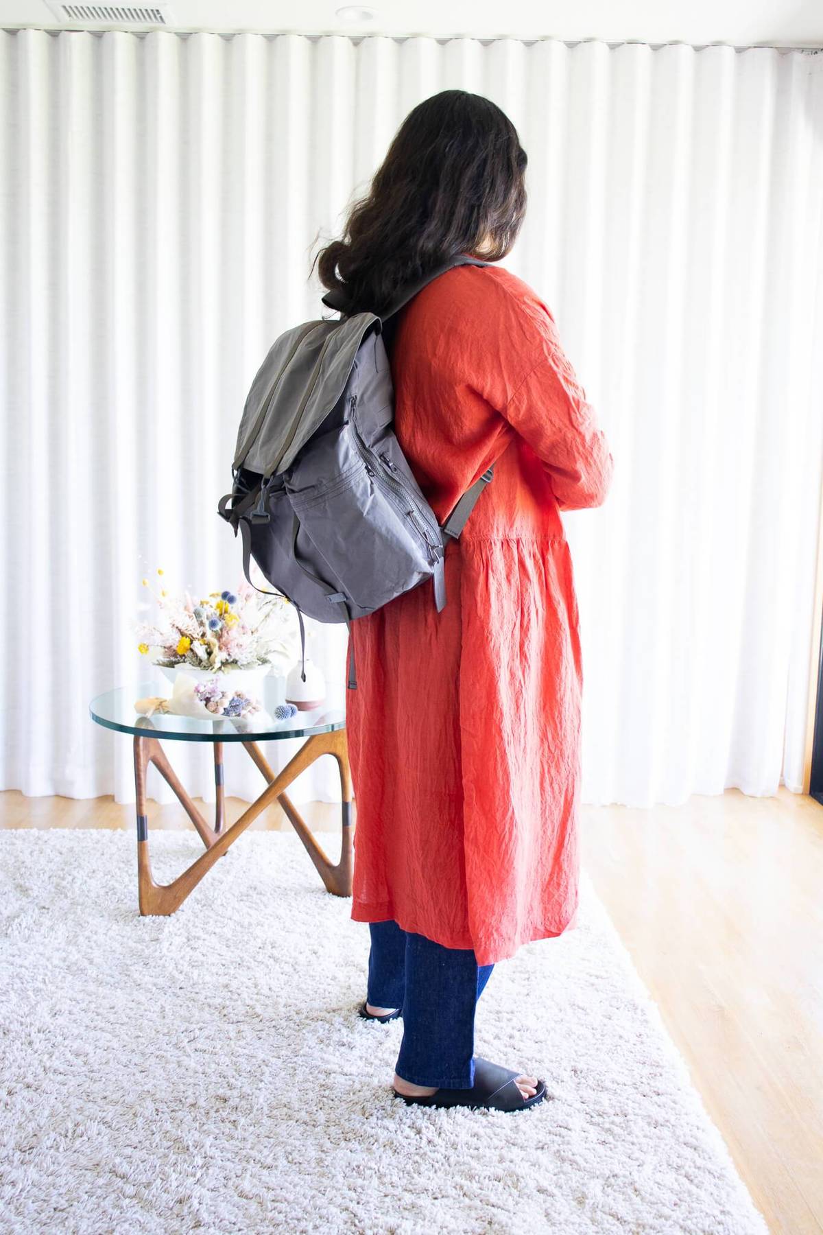 バッグ AMIACALVA SPLIT YARN BACKPACK GRAY Amiacalva XL Split Yarn Backpack - Grey | Garmentory