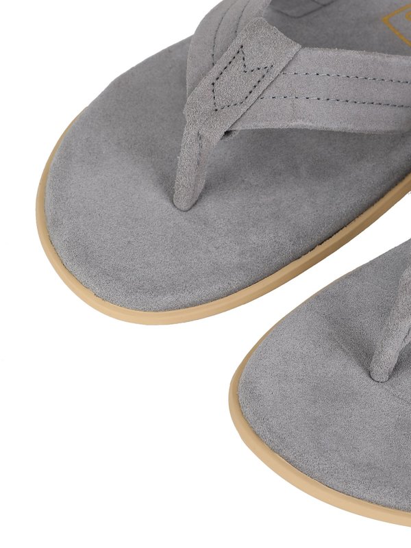 ISLAND SLIPPER Men Suede Thong CHARCOAL SUEDE