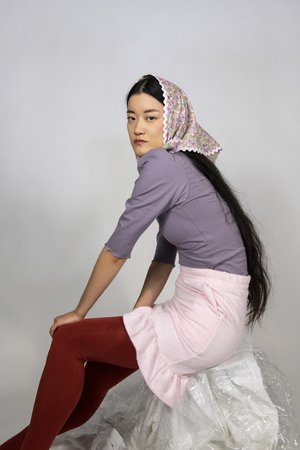 lavender mock turtleneck