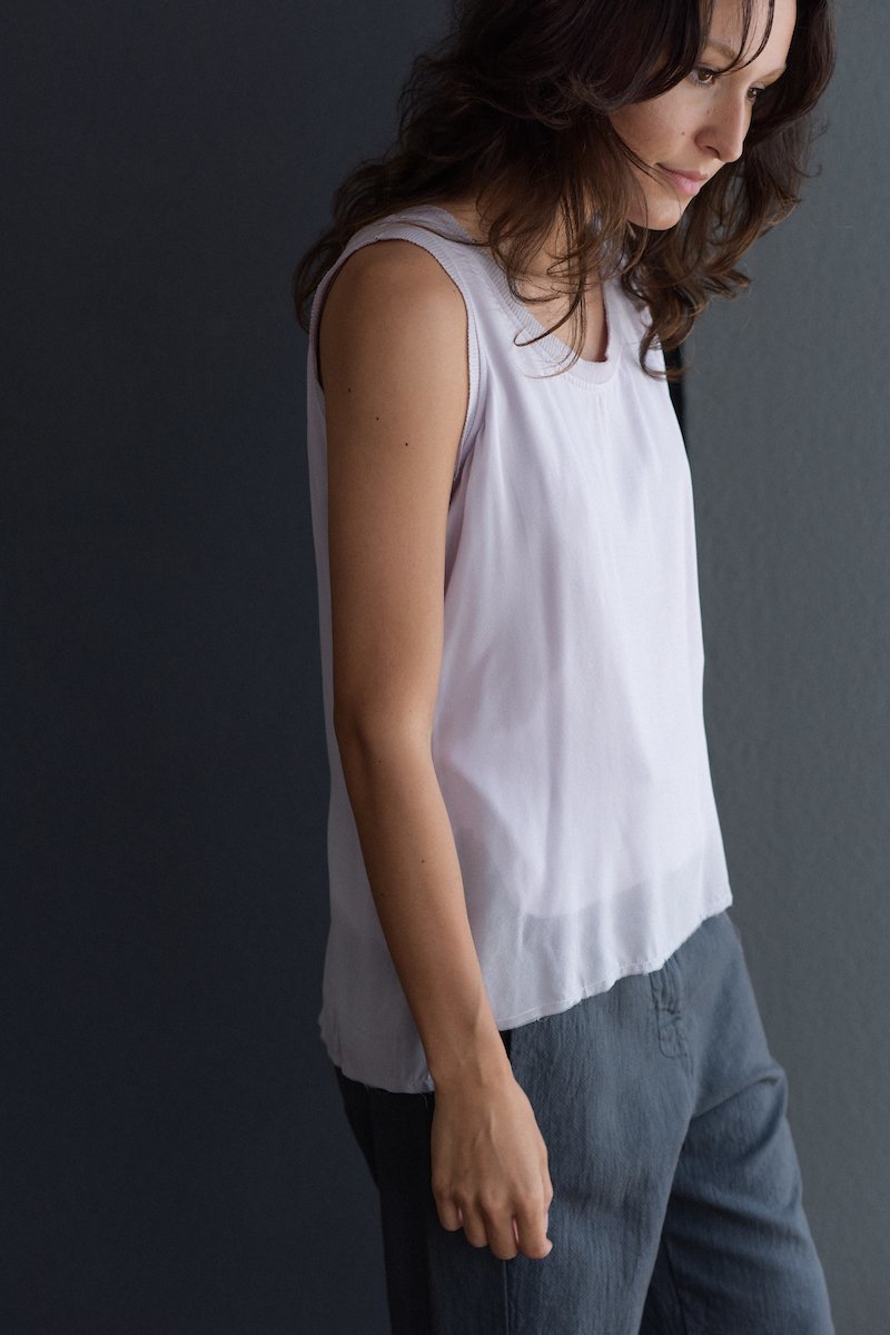 Kristensen du Nord #116 Silk Crepe Tank - Lilac 