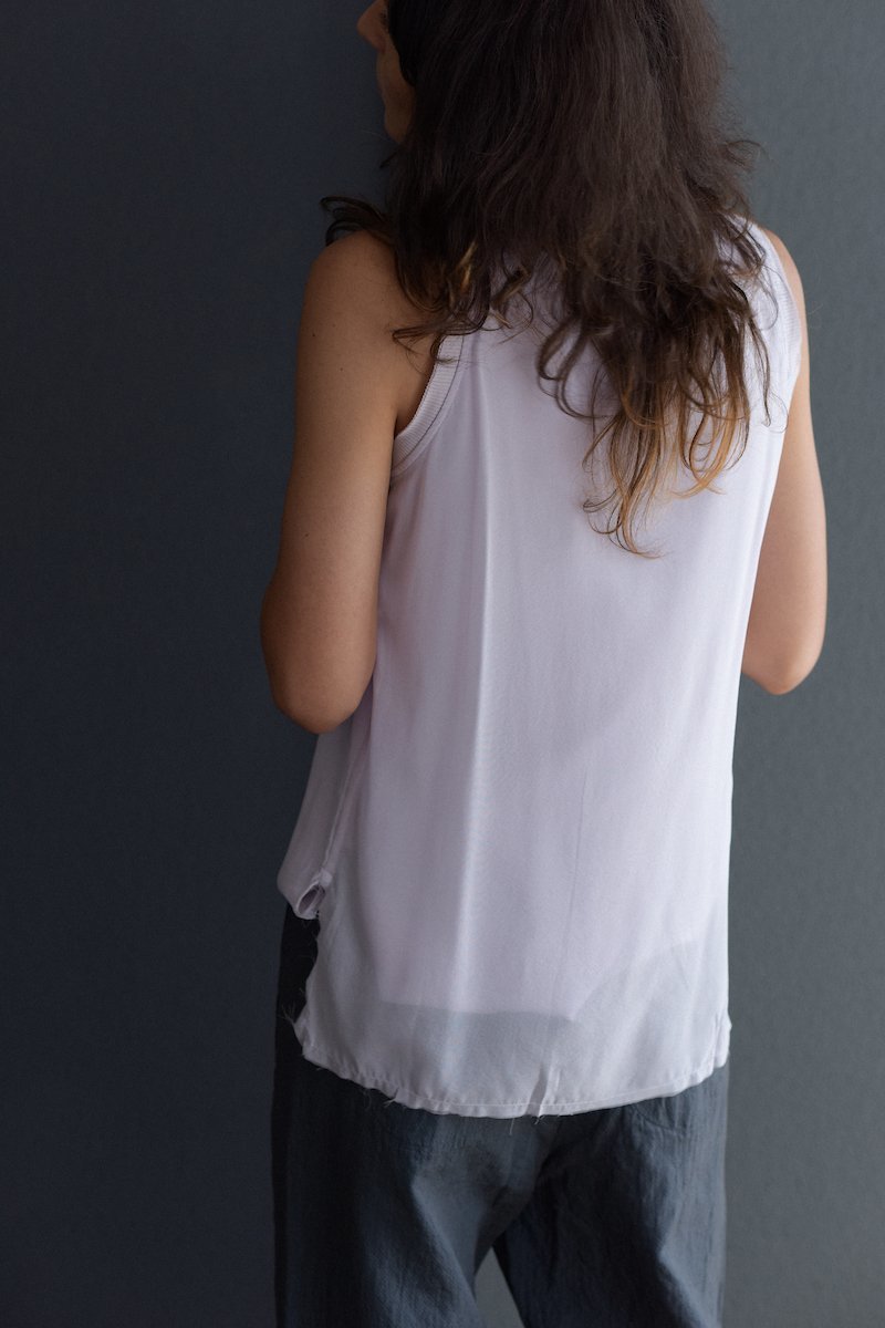 Kristensen du Nord #116 Silk Crepe Tank - Lilac 