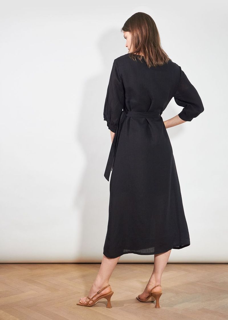 Jungle Folk Wanja Wrap Dress - Black | Garmentory