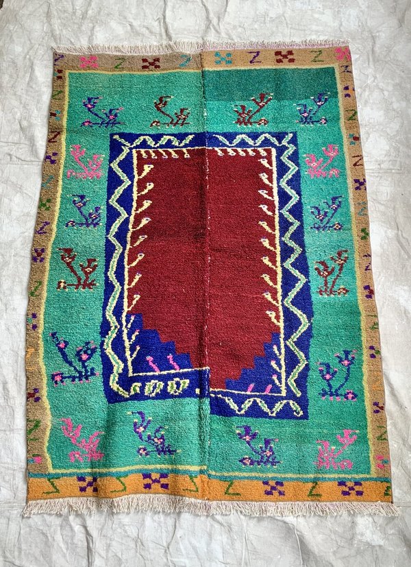 Reworked Vintage Hand knotted Rug Reworked Vintage Hand knotted Rug