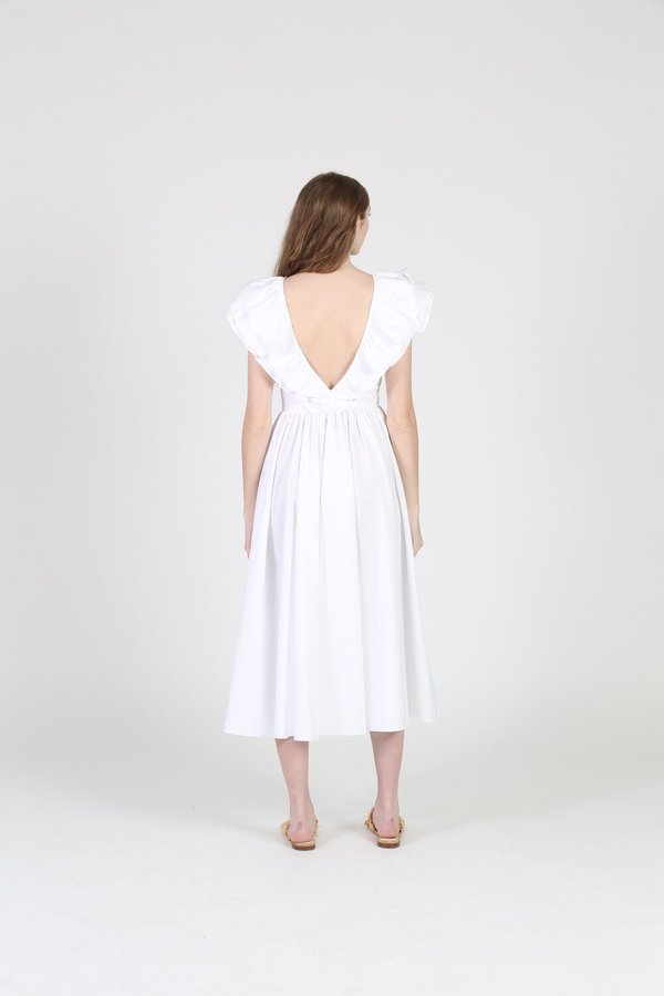 Philosophy di Lorenzo Serafini Ruffle Poplin Dress - White | Garmentory