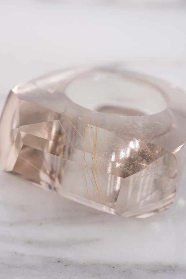 Kathleen Whitaker Rutilated Quartz Rock Ring