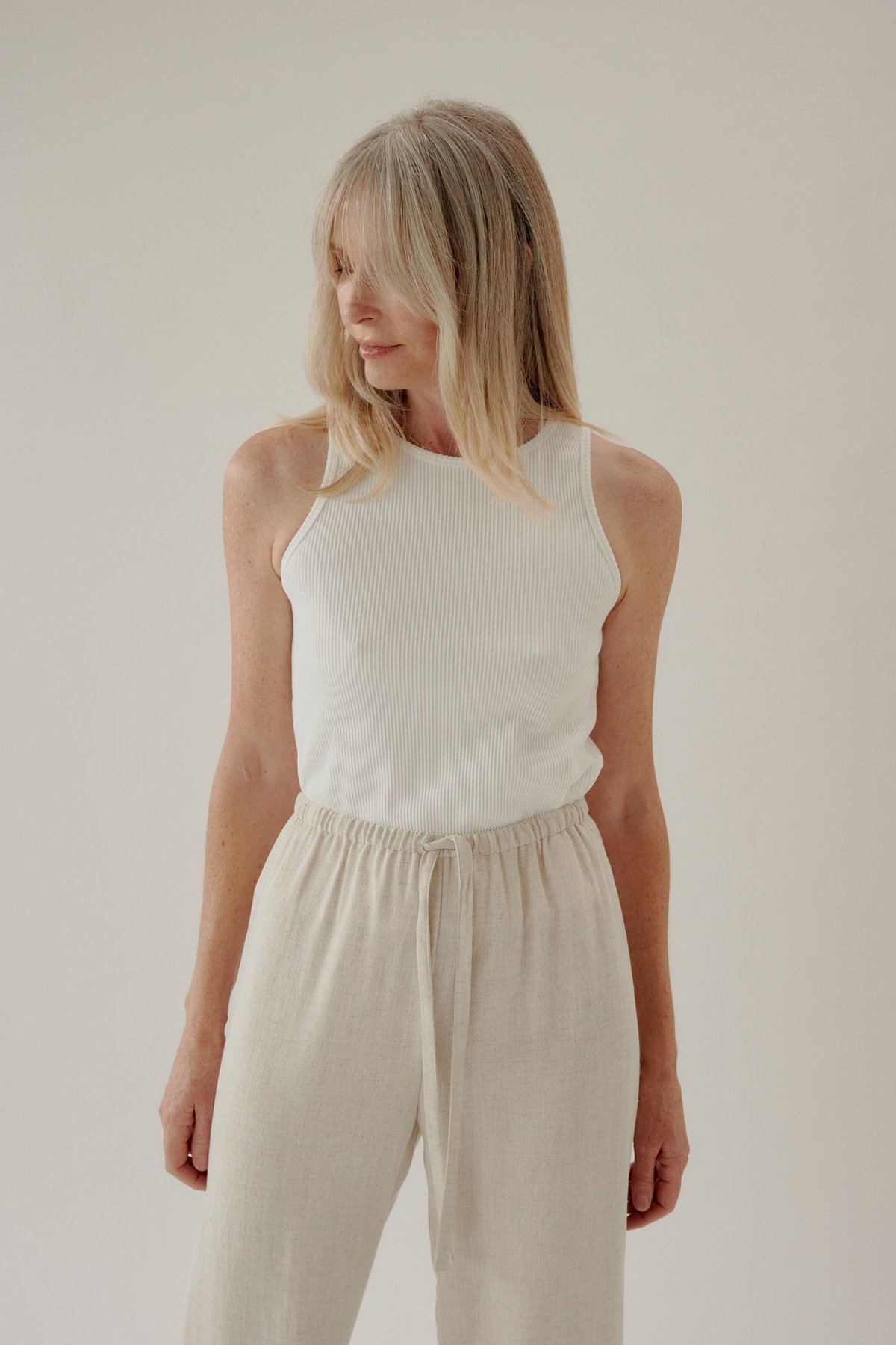 Mina Ribbed Tank - Black - Image 3 of 5